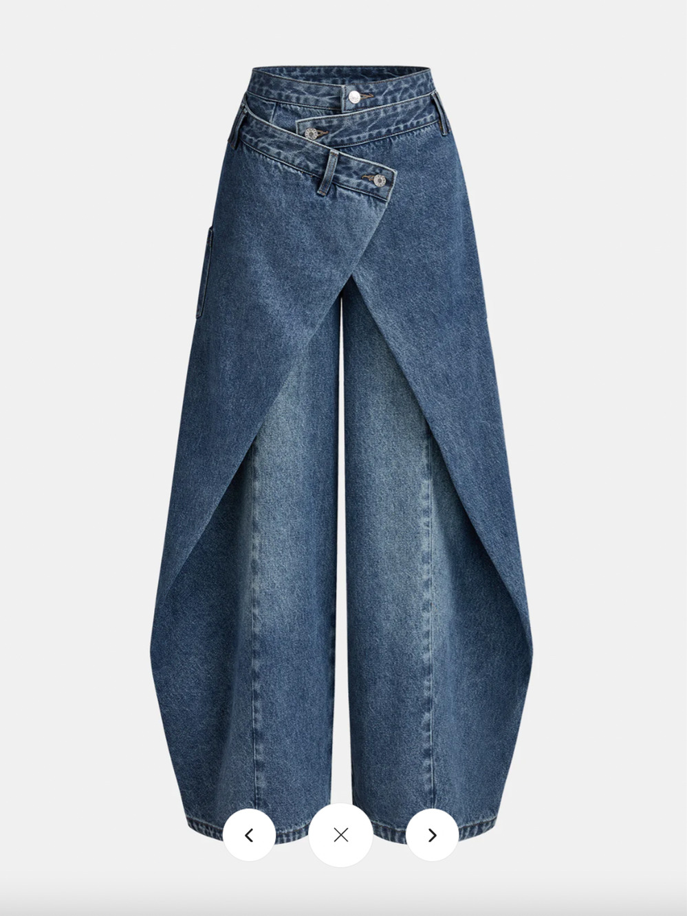 NWT Commense Cross-Front Wide-Leg Jeans Sz L